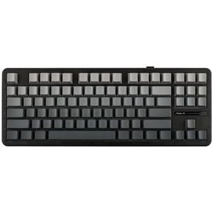 QPSJXN Draadloos gamingtoetsenbord, 87 hot-swap, RGB, afdichtingsdesign, RGB, 2,4 G, USB, bluetooth, 3 modi, compatibel mechanisch toetsenbord (gradient grey black)