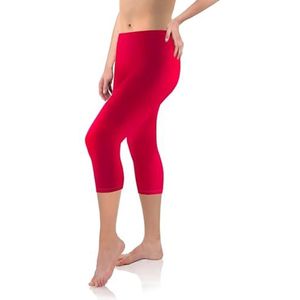 sesto senso Viscose dameslegging, 3/4 lang, fitnessbroek, sportbroek, kleurrijke yoga, rood, L