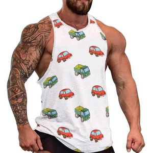Vrachtwagen En Auto Speelgoed Patroon Mannen Tank Top Grafische Mouwloze Bodybuilding Tees Casual Strand T-Shirt Grappige Gym Spier