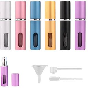 FZSECRIU Parfumverstuiver voor onderweg, parfumvuller, navulbare parfumverstuiver, 5 ml, glas met trechter, druppelaar