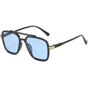 Retro nieuwe collectie Fashion Shades bril Vintage vierkante metalen frame Unisex zonnebril (Kleur : As picture, Size : C2)