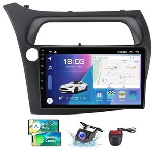 Android 13 9 Inch 2 Din QLED Autoradio Voor Honda Civic Hatchback 2006-2012 - Camera DVR GRATIS - Steun Carplay Android Auto DSP Stuurwiel FM RDS DAB Bluetooth 5.0 Split-Screen(LHD,NF-4)
