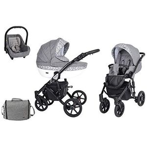 SaintBaby wandelwagen Milla Black 2in1 3in1 Isofix babyzitje combi kinderwagen buggy Magic Grey 12 2in1 zonder autostoel