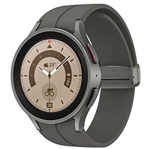 Samsung Galaxy Watch5 Pro ronde Bluetooth-smartwatch Wear OS fitnesshorloge voor buiten Fitnesstracker 45 mm titanium