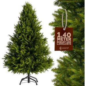 Casaria Kerstboom Kunstboom Metalen Voet 140 cm PE Dichte Takken Kerstboom Groen