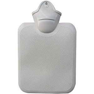 Warmwaterkruik van pvc, 0,5 l, warmwaterkruik, ideaal als wintervoetenwarmer of bedwarmer, voor thuis en op kantoor, warmwaterkruik (grijs), kerstcadeau