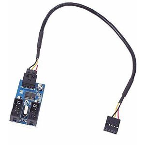 iHaospace USB Hub Intern Moederbord USB 2.0 9-polige Header 1 tot 2 Extension Hub Splitter Adapter 30CM - USB Splitter 1 naar 2 / Moederbord Uitbreidingssleuf USB 2