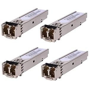 4 STKS 1.25G 850nm Multimode SFP LC Transceiver Fiber Module 550 Meter 1000Base-SX LC MMF voor Cisco GLC-SX-MMD/SX-MM/SFP-GE-S, Fortinet, Ubiquiti UniFi UF-MM-1G, Mikrotik S-85DLC05D Meraki