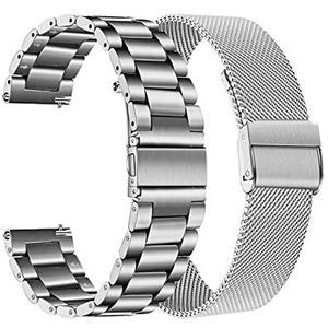 Roestvrijstalen bandjes passen for Garmin Forerunner 55 245 645m Smart Watch Band Metal Armband Riemen Compatible With aanpak S40 S12 S42 Correa (Color : Package 2, Size : For Vivomove HR)