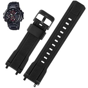 Rubber Horlogeband Soft Fit for Casio MTG-B1000/G1000 Horloge Band Gemodificeerde Siliconen Horloge Riem Waterdichte Armband for mannen(Color:Black-black)