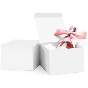 ValBox 20 stuks witte geschenkdozen 5 X 5 X 3,5 papieren geschenkdozen met deksels voor geschenken, Thanksgiving, knutselen, Cupcake, kartonnen dozen, eenvoudig te monteren dozen