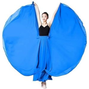 Flamencorok for vrouwen 180/360/540/720 graden volle cirkel swingrok Spaanse danskostuum Volwassen vloeiende geplooide gelaagde rok for optredens Halloweenfeest Rode krijt thema-outfit(Blue_360)