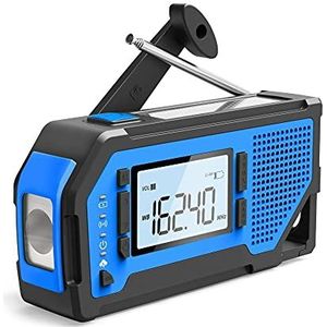 Opwindbare zaklampradio, draagbare AM/FM/WB-radio voor noodgevallen met zaklamp, leeslamp, SOS-alarm, zonne-crankradio met kurkentrekker voor buiten, kamperen