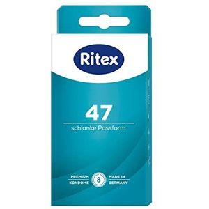 Ritex 47 condoom, klein condoom, veilig gevoel door een stevige pasvorm, 8 stuks, Gemaakt in Duitsland