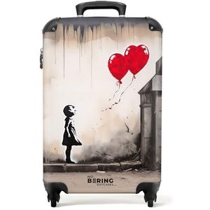 NoBoringSuitcases.com graffiti, meisjes met ballonnen, Handgepäck, koffer