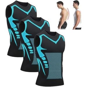 Ionic Shaping Sleeveless Shirt for Men, Compression Shirt Men Sleeveless, Tummy Control Shapewear (Black,XL)