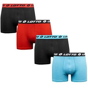 Generic LOTTO Boxershorts voor heren, 4 stuks, maat M-XL, shorts, slips, katoen, Mix 3., L