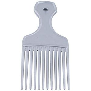 Yinew Hair Pick Kam, Afro Hair Fork Brush Man Hair Styling Kam, Salon Barber Tool Silver