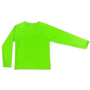 6016 UV-zonwerend T-shirt voor kinderen, lange mouwen, surfen, zwemmen, strand (code 6016), Neon Groen, 8 Jaar