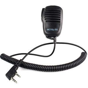 Retevis Radio Luidspreker Microfoon 2-pins Compatibel met Walkie Talkie Retevis RT24 RT27 RT21 RT22 RT622 RT81 RT46 RT617 RT618 RT619 RT666 RT668 Baofeng UV-5R BF-888S BF-88E Kenwood (1 St.)