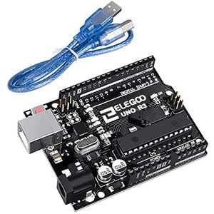 ELEGOO UNO R3 Microcontroller Board Moederbord met USB-kabel Compatibel met Arduino ontwikkelomgeving