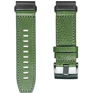 Leathe horlogeband geschikt for Garmin Quickfit 20 22 26 mm riem compatibel met Fenix/Tactix/Forerunner/Vivoactive/Approach/MARQ/Enduro (Color : 128GRM-GRN, Size : 22mm)