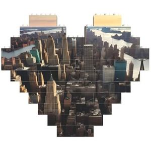 New York City legpuzzel - hartvormige bouwstenen puzzelspel - leuk en stressverlichtend puzzelspel