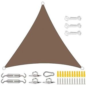 Zonnezeil Rechthoekig Driehoekig Zonnezeil 3x3x3m Grafiet Waterdicht Zonnezeil 95% UV-bescherming For Buitenterras Tuin Camping Feestzwembad Met 3 Touwen (Color : Brown, Size : 3.6x3.6x3.6m)