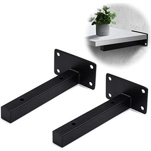 2 Pack Heavy Duty Drijvende Plankbeugels,Zwarte Plankdrager,Wandmontage Industriële Metalen Beugels voor Planken,Retro Decoratieve,Voor Planken,Gebruikt Voor Doe-Het-Zelf,Keukens,Garages (50cm/19.7in)