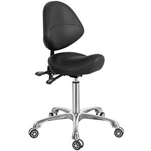 Nazalus Zadelkruk stoel met rugsteun, zwaar (158 kg), hydraulische rollende draaibare verstelbare kruk stoel voor salon spa schoonheidsmassage tandheelkundige kliniek thuiskantoor gebruik