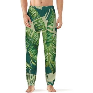 Tropische palmboom heren pyjama broek print lounge nachtkleding bodems slaapbroek XL