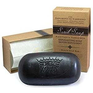 Saponificio Varesino Zwarte vanille peeling zeep, 300 g, uniek, standaard