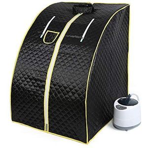 YJIIJY Draagbare infraroodsauna, 1000 W, opvouwbare sauna, cabine, infrarood sauna, mobiel, infrarood sauna, opvouwbaar, warmtecabine, therapeutische spa, tent voor stoomsauna, 2 l, voor woonkamer