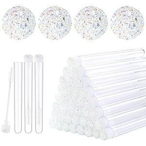 Dming 20 stks Wimper borstel Lash Wand Makeup tool Wimper Extension benodigdheden Reinigingsborstel Diamond Mascara ster wit