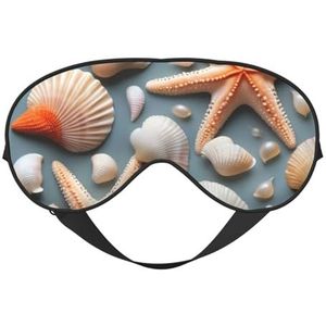 Zeester Shell Print Stijlvol Oogmasker Lichtgewicht Reizen Yoga Nap Meditatie Camping Werk Ontspanning