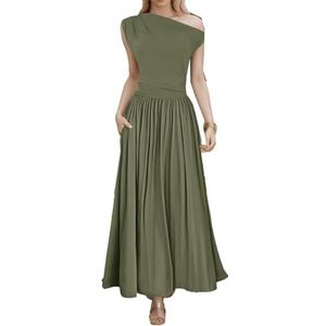 yk8fass Mouwloze jurk met zakken sq-3593, Leger Groen, S