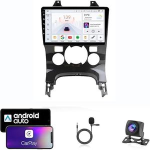 9 Inch Autoradio Compatibel voor Peugeot 3008 2013-2015 met GPS Navigatie CarPlay Android Auto Acht-Core 4G Bluetooth WiFi MirrorLink Stuurwiel Afstandsbediening(T4 8 Core 4G+Wifi 4G+64G)