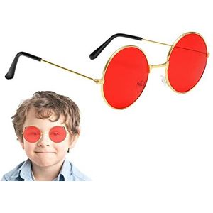 Zonnebril jaren 70 - Retro RonZonnebril Kleine GekleurLens - GekleurZonnebril Brillen voor Mannen Vrouwen Kostuums Feesten Geschenken Wukesify