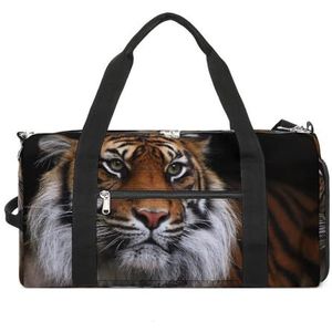 Tiger Travel Gym Bag met Schoenen Compartiment En Natte Pocket Grappige Tote Bag Duffel Bag voor Sport Zwemmen Yoga