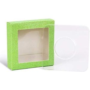 Hongtai Wimpers Vierkante Verpakking Box Plastic Verpakkingen Transparant Cover Tray Wimpers Soft Verpakking Box Gereedschap (Color : Green 1, Size : 5pcs)