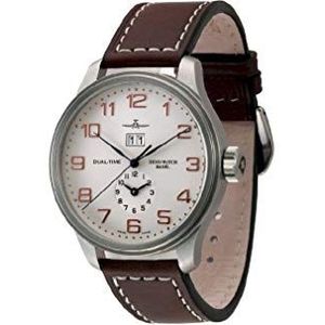 Zeno-Horloge Mens Horloge - OS Retro Grote Datum + Dual-Time - 8651-f2