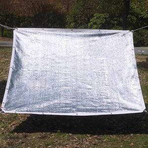 VSHENG Openlucht Schaduwdoek Zonnedoek HDPE UV-beveiliging Hitte Bestendig 99% Reflectief Schaduwzeil voor Auto Tuin Patio Kennel Privacy Hek (Color : Silver, Size : 4x10m)