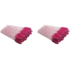 2 set van Pack van 50 Wimpers Borstel Valentijnsdag Sweet Applicator Wenkbrauw Pincet Gemakkelijk Grip Valse Brow Borstels Kristal Staaf/Rose Rood