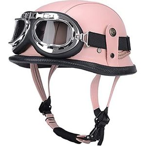 Motorhelm, ECE-gecertificeerde Duitse halfgelaatsveiligheidshelm Pilot Scooter Cruiserhelm D, XXL = 61-62 cm(E,M=5556CM)