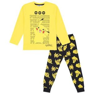 Pokémon pyjama met lange mouwen, Pikachu, jongens en meisjes, uniseks, geel, 116