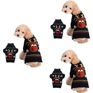 3Pcs Rode Huisdier Kleding Comfortabele Huisdier Kleding Herfst Trui Size s Pet Trui Kerst Hond Kleding Hond Kerst Trui Cartoon Leuke Hond Kleding Kleine Hond Outfits Puppy