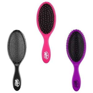 Wetbrush Original Detangler with Ultra Sift Intelliflex Bristles to Gently Separate Knots With Ease, Does Not Rip Hair, For All Hair Types, Pink, Purple & Black BUNDLE