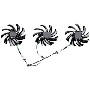 85MM T129215SU RX 6700 XT Koelventilator voor XFX voor Speeder SWFT 309 voor Radeon Grafische Kaart(Black 3-Fan)
