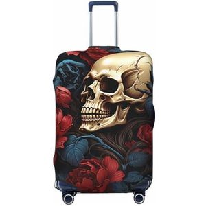 HerfsT Reizen Bagage Covers Schedel Afbeelding Poster Print Elastische Wasbare Bagage Cover Stofdichte Koffer Cover Bagage Protector voor 18-32 Inch Bagage