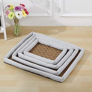 Wudimaoyiyouxian Summer Pet Cooling Mat Comfortabele Ademende Pet Sofa Pillow Bed Four Seasons Universal (Color : Gray, Size : S)